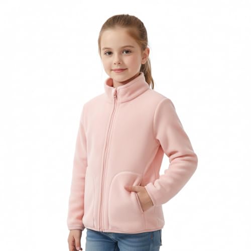 Image of SANNIDHI Kids Fleece Warm Coat, Zip-Up Long Sleeve Jacket with Pockets, High Collar Design, Fashion Outerwear Jacket for Boys & Girls, Ideal for Fall Winter Coat