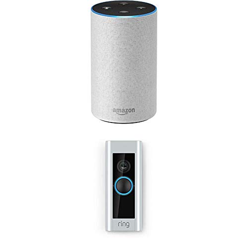 Echo (2nd Generation) - Sandstone Fabric with Ring Video Doorbell Pro