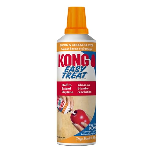 KONG - Easy Treat - Dog Treat Paste - Bacon and Cheese - 8 Ounce (Best Used Classic Rubber Toys)