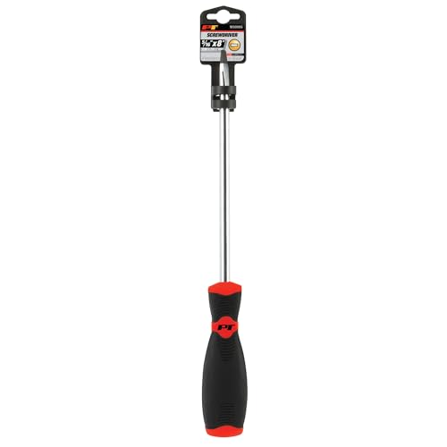 Image of Performance Tool W30995 Black & Red Slotted Screwdriver, 5 /16 inch x 8