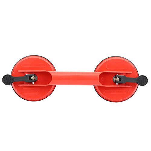 KIMISS Double Suction Cup Red Plastic DoubleHead Glass Puller Tile Floor Extractor 11.5cm