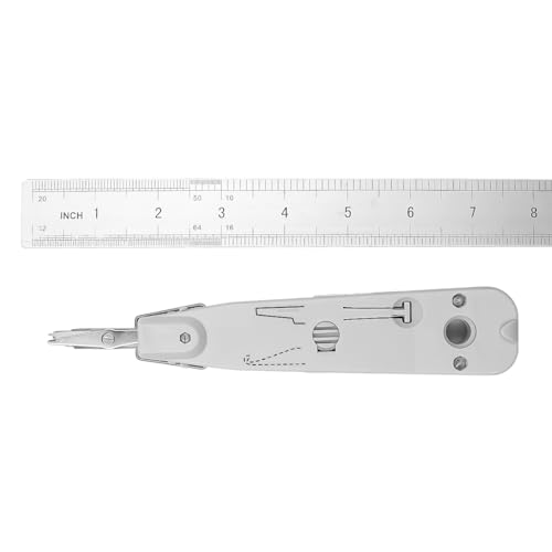 Alnicov Punch Down Tool Ethernet Krone Type Tool for RJ45 Wall Socket Cat5 Cat6 Ca7 Network Telecom Phone Cable Socket Impact IDC Data Punchdown with Wire Stripper Combo Terminal Insertion Tools White - Image 3