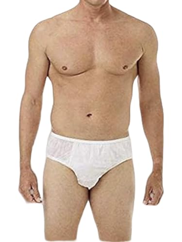 Image of MAC Brite Men's Cotton Disposable Panties (Pack of 10) (Dispo Men Panties M 10 White Medium)