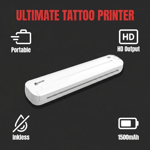 Image of Wireless Thermal Printer Supports A4 Transfer Paper & 8.5 x 11 Inch Thermal Paper, Includes 10 Sheets Thermal Papers & 3 Sheets Transfer Papers, Supports Phone & PC, (White)