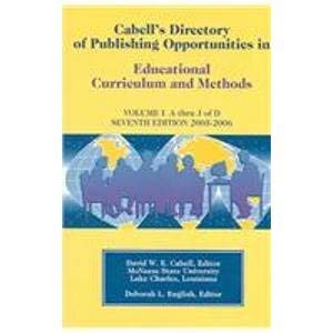 Paperback Cabell's Directory Of Publishing Opportunities In Educational Curriculum And Methods 2005-2006 Book