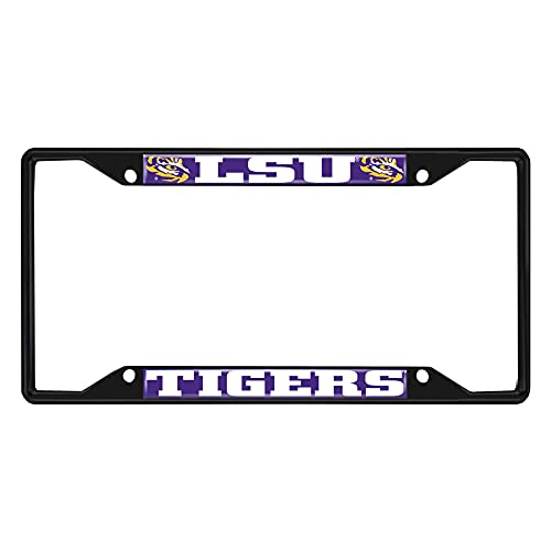 FANMATS 31261 LSU Tigers Metal License Plate Frame Black Finish