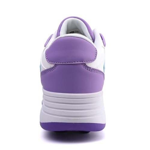 Mateju Zapatos con Ruedas para Niños y Niñas, Patines Multiusos 2 en 1, Zapatillas Deportivas al Aire Libre con 4 Ruedas Retráctil, Zapatillas de Skateboarding de Moda - imagen 4