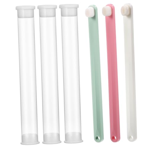 Toyvian PET Toothbrush 3pcs Soft Bristles Plastic Cat Rabbit Dental Brush