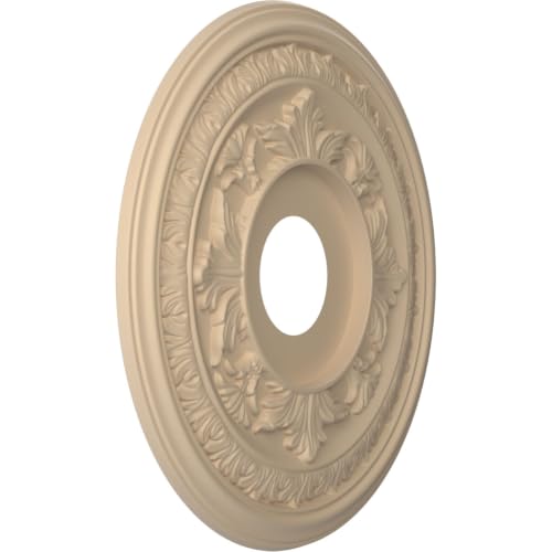 Image of 16 inchOD x 3 1 /2 inchID x 1 inchP Baltimore Thermoformed PVC Ceiling Medallion (Fits Canopies up to 6 1 /2 inch), UltraCover Satin Smokey Beige