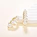 Fashion Clip On Earrings, Hypoallergenic Clip-On Golden Earring Non Pierced Round Pearl Jewelry No Piercing Required, Gifts for Women (Golden+ Pearl)