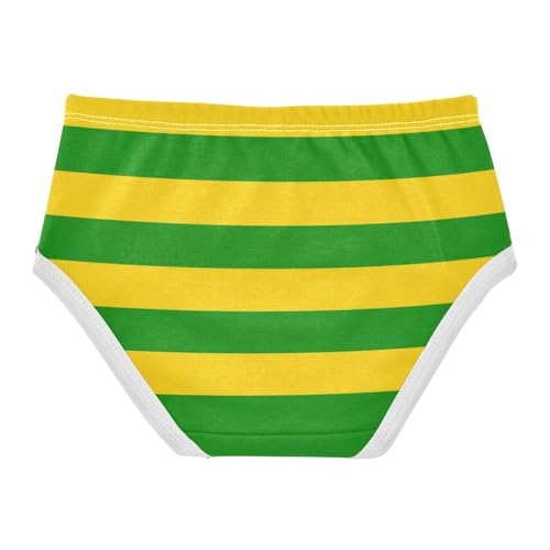 Yellow Green Stripe Toddler Girls's Underwear 2T2