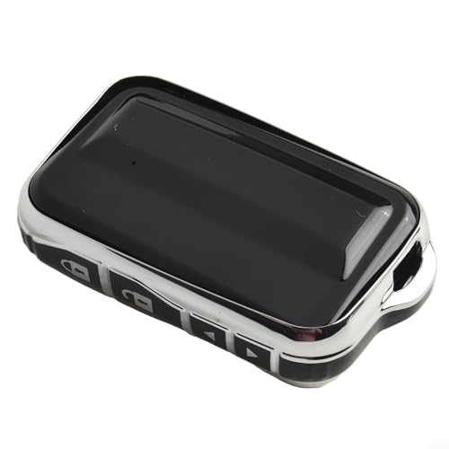 Gdfnmogo Funda protectora para llave de coche Starline E60, E61, E62, E90, E91, para sistema de alarma bidireccional ruso, acabado brillante, ajuste preciso (negro plateado)