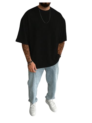 Verdusa Men's Fashion T Shirts Short Half Sleeve Athletic Workout