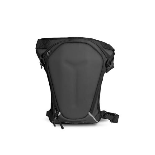 Image of Carbonado Turtle Bags, Thigh Bag for Bikers, Fanny & Waist Bag for Man Woman; Multipurpose Water Repellent Utility Pouch, Cross Body, Strap to Leg & Hip for Motorcycling, Outdoor & Hiking - Grey