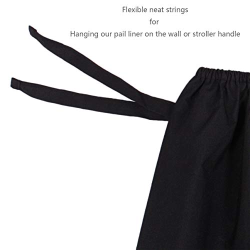 Image of Belsden 3 Pack Large Reusable Diaper Pail Liner, 28 inch x 30 inch Waterproof Washable Cloth Diaper Wet Dry Bags with Flexible Strings for Diapers, Laundry, Kitchen Garbage Cans, Black & Dark Grey & Apricot