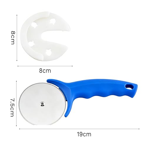Pizza Cutter Wheel,Pizza Cutter with Cover Stainless Steel(Blue) - Thumbnail 6