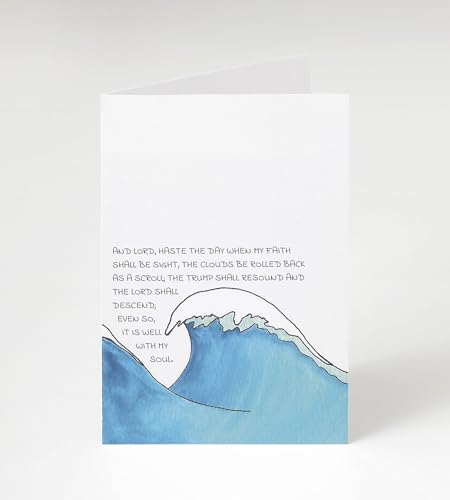 Image of Hymns By Hannah Watercolor Christian Hymn Notecards Gift Set, 4 Notecards w / Envelopes and Sticker Envelope Seals, 4 inchx6 inch Notecards, Blank Inside, Reprints of Original, Hand-painted Watercolor Art,