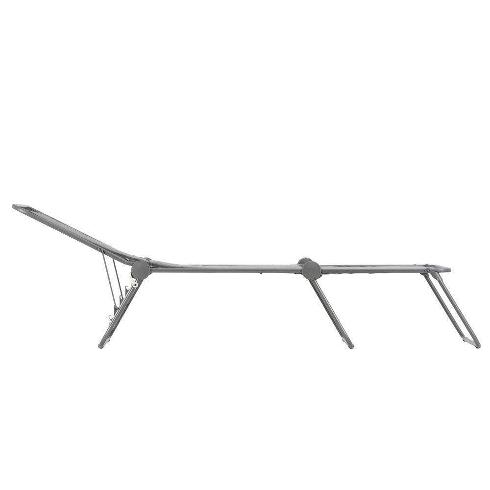 Lafuma MOBILIER - Gepolsterte Klappbare Sonnenliege/Gartenliege - Siesta L - LightComfort® - Grau Ombre LFM5262_9929-5 Jahre Garantie
