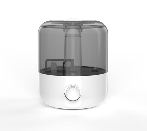 Humidificadores de 3L con Llenado Superior para Dormitorio, Humidificador de Niebla con Boquillas Duales de 360°, Filtro de Purificación de Agua, Niveles de Niebla Ajustables