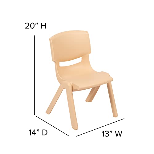 Image of EMMA + OLIVER Natural Plastic Stackable School Chair, 10.5 inch Seat, 4-Pack