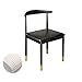 POPAHOME Esstischhocker, Stapelbarer Verdickter Barhocker, Schwarzgoldener Bein Moderner Minimalistischer Make-up-Hocker, Lederkissen, H: 75cm (Color : Black)