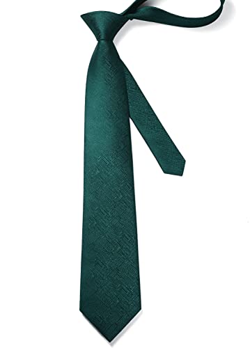 Image of HISDERN Ties for Men Solid Houndstooth Neckties Handkerchief Formal Business Tie & Pocket Square Set Wedding Party