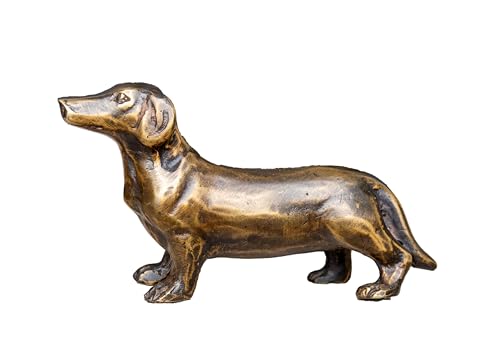 Bronze-Skulptur Dackel | stehend | 11x3x6,5cm | Tierfigur aus Bronze handgefertigt