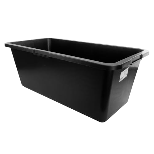 Doktorvolt Mörtelwanne - Baueimer Mörtelkasten Bauwanne - 60 L - aus PP/PE-Regranulat - Eckig Schwarz