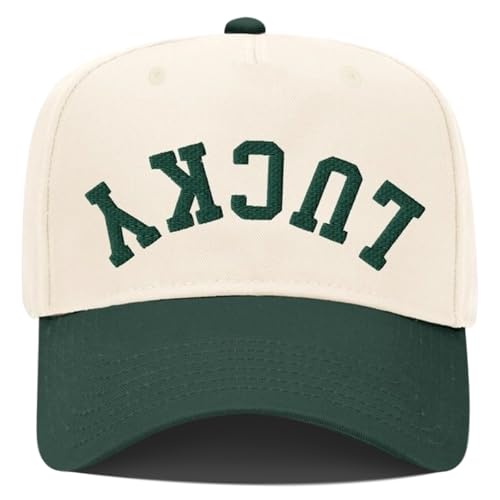 Funny Upside Down Lucky Hat, Embroidered Green Trucker Hat St Patricks Day Outfits for Women & Men