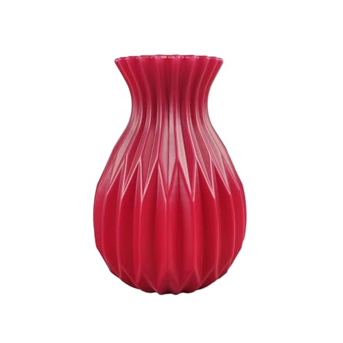 Talent Star Plastic Vase Flower Vase Modern Decorative Vase for Home Elegant Flower Arrangements Durable Design Red, XX-Small