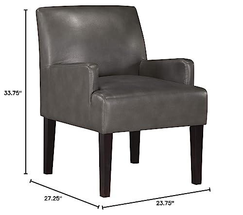 Osp Home Furnishings MST55-PD26 Main Street Upholstered Guest Chair With Espresso Finish Accents, Pewter Faux Leather thumb #2