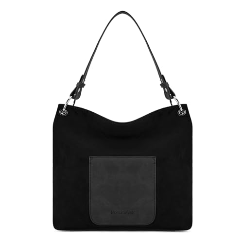Montana West Hobo Bag Faux Suede Purses for Women Tote Handbag Shoulder Bags with Crossbody Strap MWC-640BK by Montana West - Used condition - Image 6