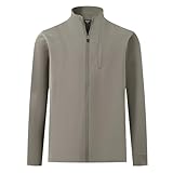 MAELREG Mens Golf Jacket with Pockets Mock Neck Lightweight Casual Soft Shell Jacket Full Zip Windbreaker Outwear