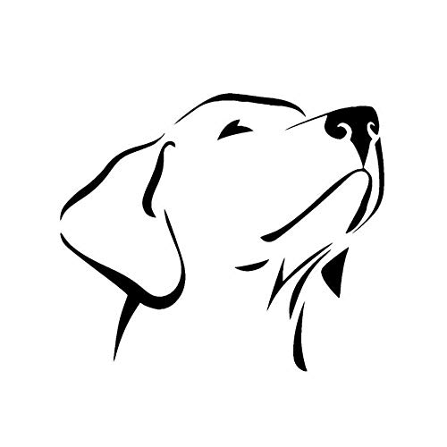 Stukk Stickers Labrador Retriever Hund Spaß Fensteraufkleber Vinyl Aufkleber schwarz/weiß 14 cm x 12 cm - schwarz