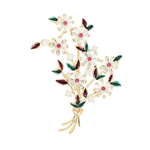Broche bouquet romantique en alliage pour écharpe et revers de veste