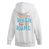 LASFOUR Trendy Hoodies with Words On Back for Teen Girls, Cute Oversized Shirts for Teen Girls, Quote Print On Back Crewneck Sweatshirt, Tumblr Hoodie