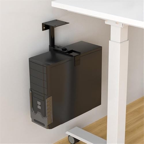 Soporte para CPU bajo escritorio, ajustable en altura y ancho, giro de 360°, compatible con la mayoría de torres PC (Negro) miniatura 6