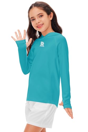 Image of Remimi Kids Sun Shirt Rash Guard Quick Dry Sun Protection Athletic Hoodie Hiking Shirts 3-12 Years