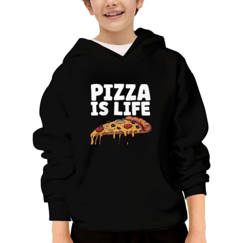 Cute Pizza Lovers Italian Food Hoodies for Teen Girls Boys Lightweight Kangaroo Pocket Sweatshirt