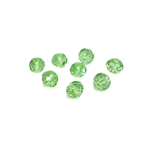 Image of 6mm Rondelle Peridot Glass Beads for Jewelry Making, 720pcs Faceted Briolette Crytal Spacer Beads for Bracelet Necklace Earring