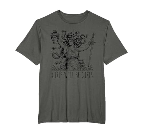 Vêtements féministes Vintage Girl Will Be Girls Medusa pour femmes T-Shirt
