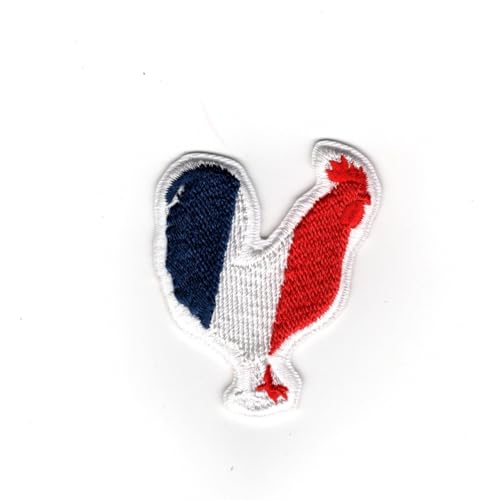 Patch Ecusson Thermocollant Coq drapeau français France 4 x 5 cm