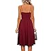 Akklian Women Mini Dress Spaghetti Strap V Neck Beach Dresss a Line Swing Dress Fashion Casual Summer Dresses for Women 2024 Wine