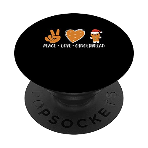 family clothing xmas Christmas santa hat peace gingerbread PopSockets Swappable PopGrip, Black