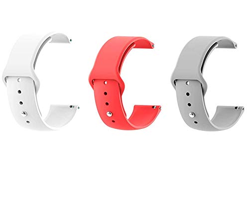 Image of Soft Silicone 20mm Strap Compatible with Amazfit Bip /Lite /GTS /Samsung Gear Sport /Galaxy Watch 42mm / Active /2 40-44mm /Realme Classic /Fashion Smartwatch Strap