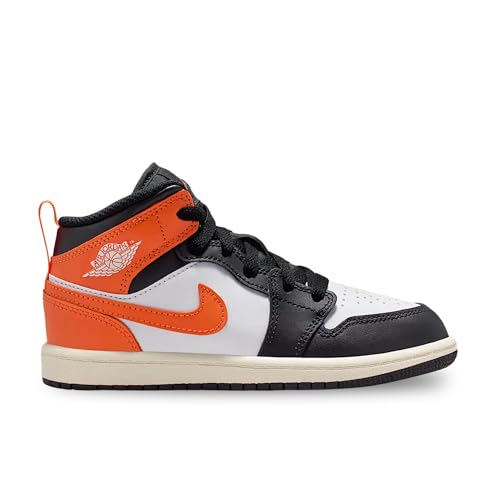Jordan 1 Mid Little Kids' Shoes (Starfish/White/Sail/Black)2