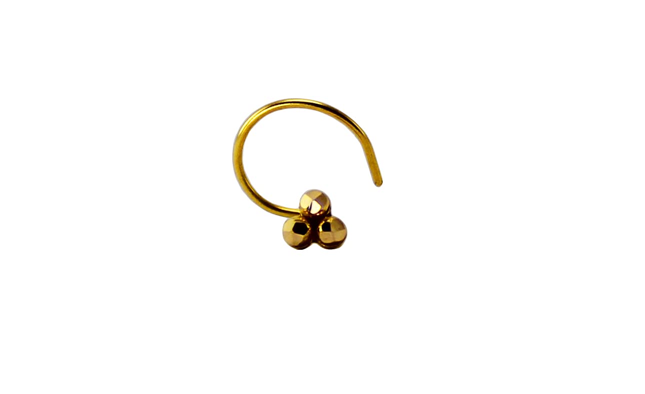 18k (750) gold nose pin/rings for women and girls/solid gold nose pin for women