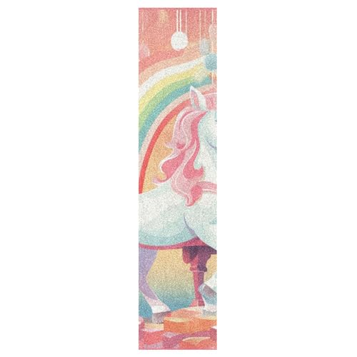 KAAVIYO Cute Rainbow Unicorn Skateboard Grip Tape Sheets Creative Longboard Waterproof Griptapes for Youth Boys Girls Kids Men No Bubble Free Easy to Apply(1Pcs)