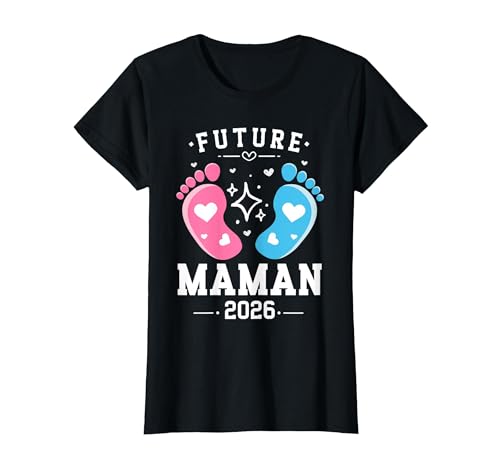 Femme Enceinte Future Maman 2026 Annonce Grossesse Original T-Shirt, Femme, Noir, M