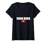 Photo Gallery donna hong kong vintage bandiera hongkonghese maglietta con collo a v Photo Gallery donna hong kong vintage bandiera hongkonghese maglietta con collo a v